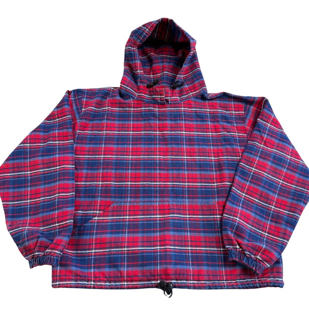 Johnson Woolen Mills Green Mountain Flannel Hoodie Men's M Red